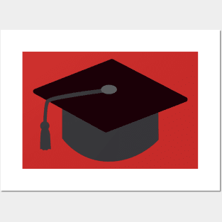 Party Black Graduation Cap Posters and Art